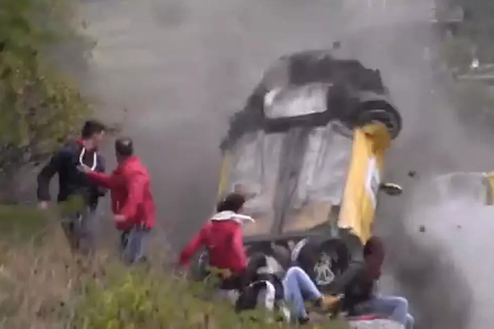 Crazy Racing Crash Comes ThisClose to Hitting Spectators