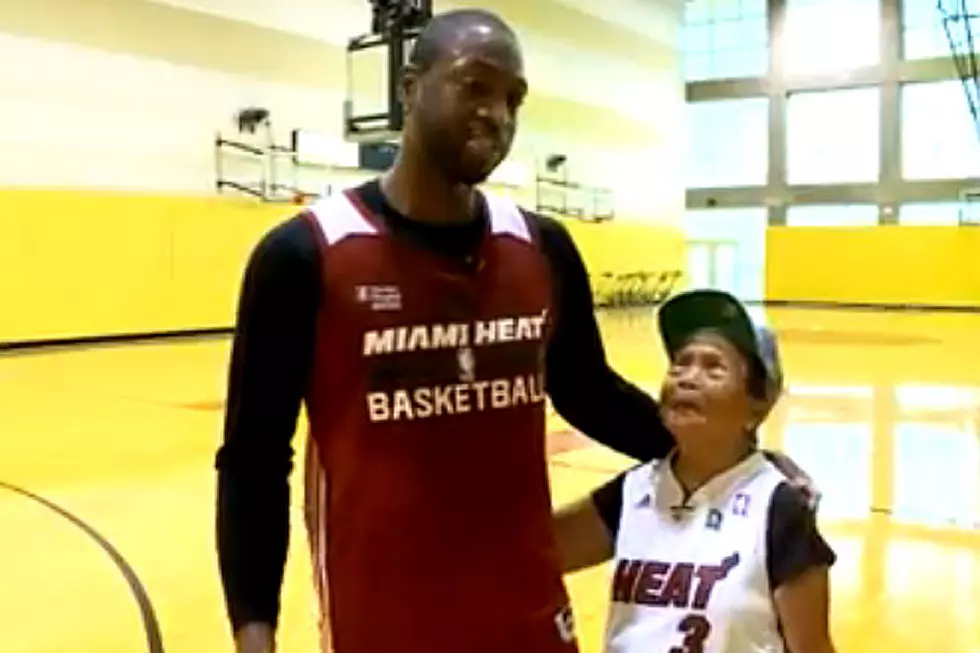 Dwyane Wade Plays Basketball With 90-Year-Old Woman