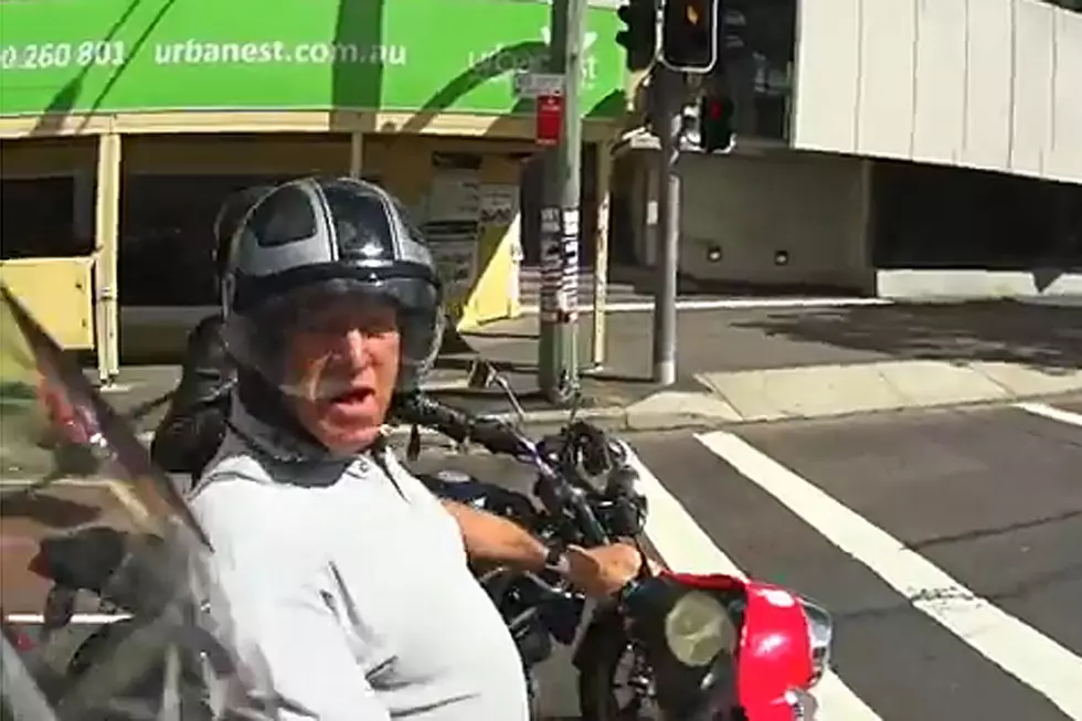 Old Man on Scooter Perfectly Ruins Biker’s Chances of Scoring