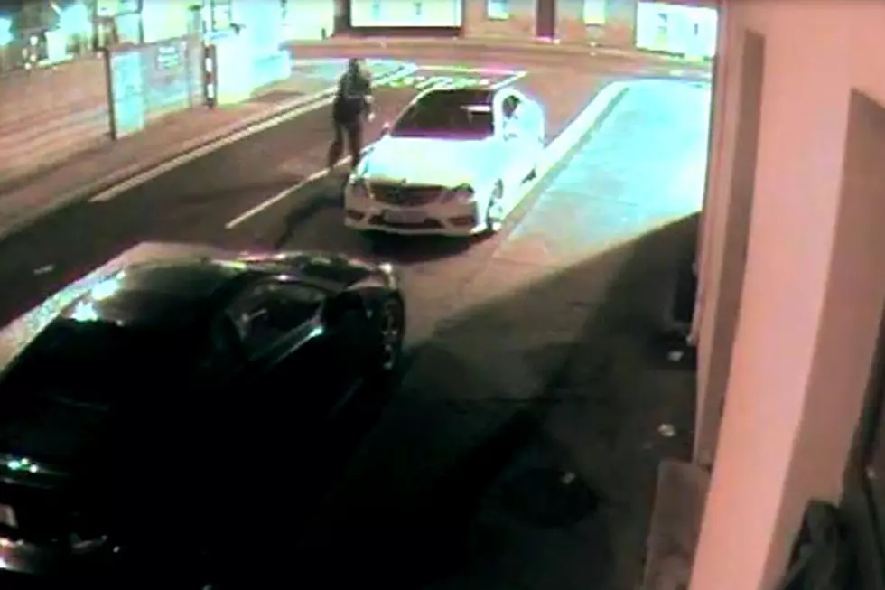 Idiot Throwing Brick at Car Somehow Knocks Himself Out