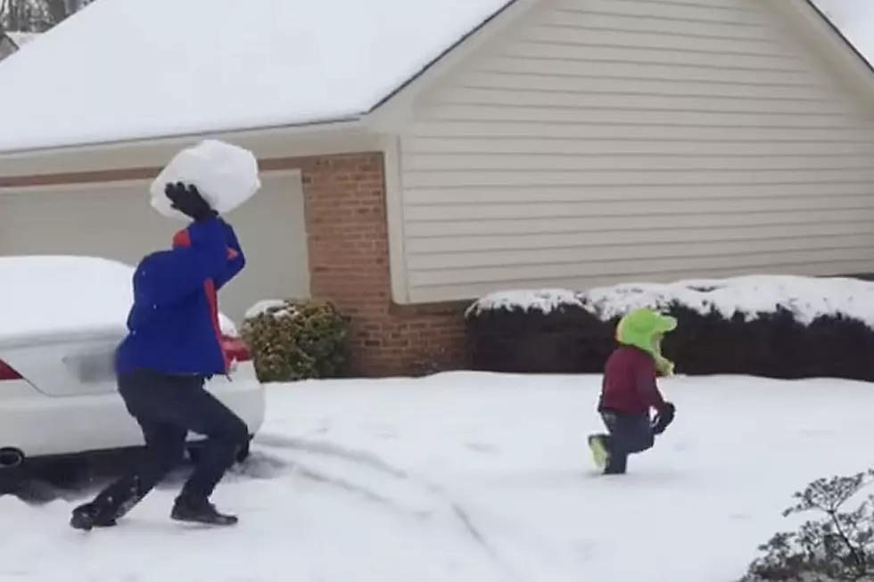 Jerk Dad Fires Monster-Sized Snowball at Helpless Little Kid