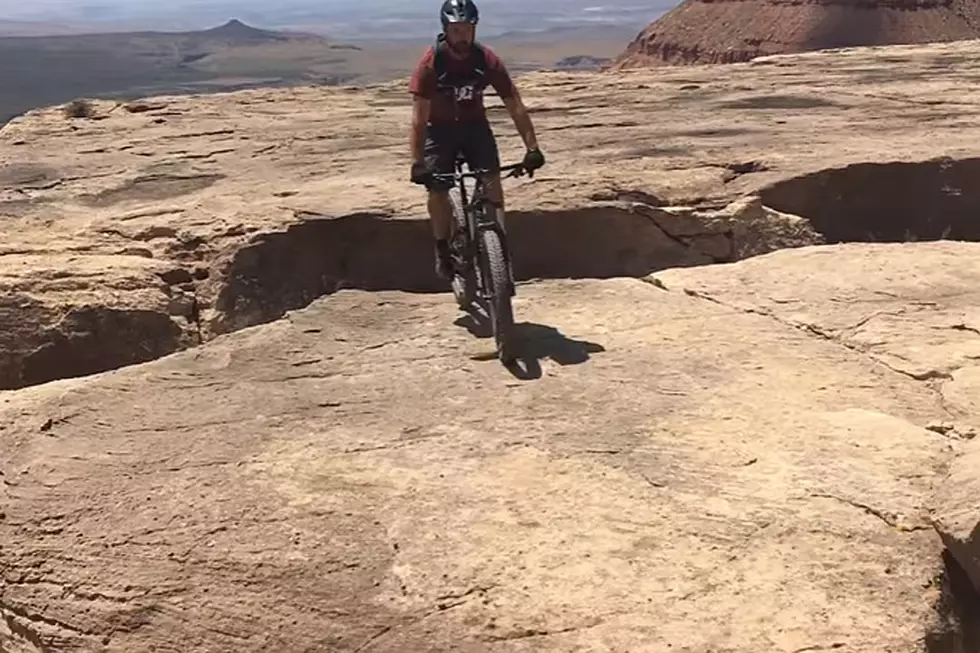 Mountain Biker Nearly Falls Off a Cliff to His Inglorious Death
