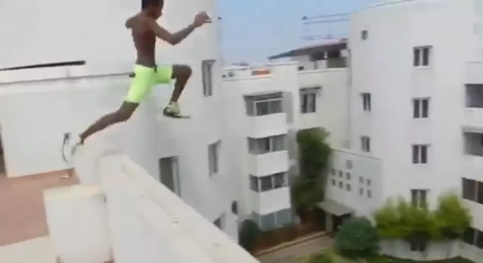 Would You Jump Into A Pool From Five Stories Up?