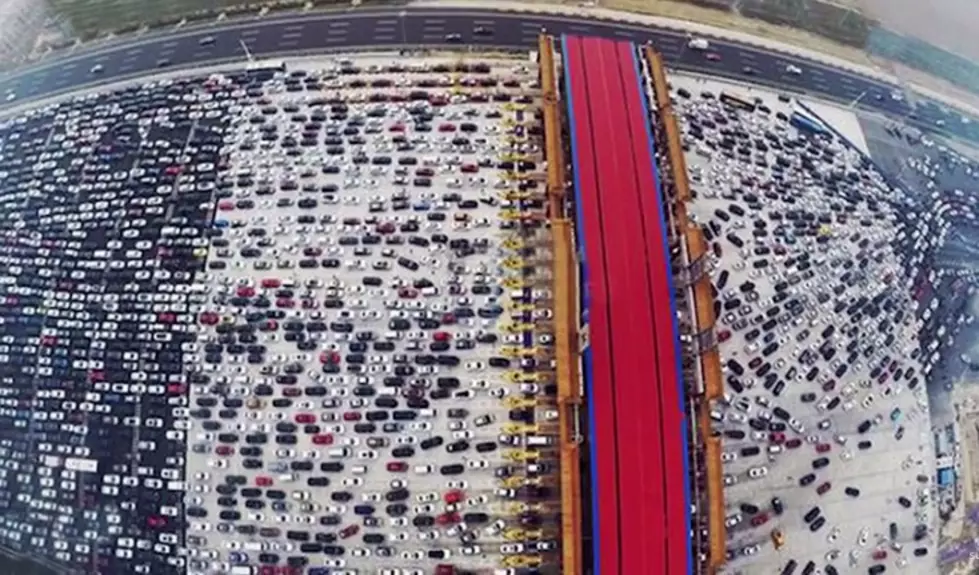 Watch A Massive Traffic Jam From The Sky