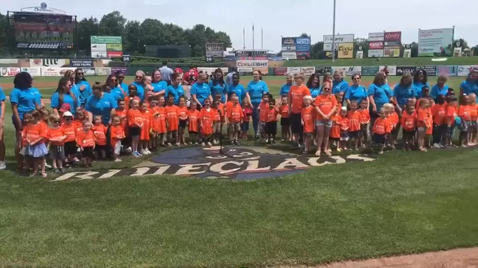 Pre-School Patriots Sing The National Anthem At BlueClaws Game