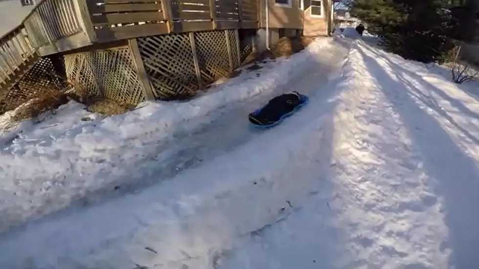 Awesome NJ Dad Makes Luge Track [VIDEO]