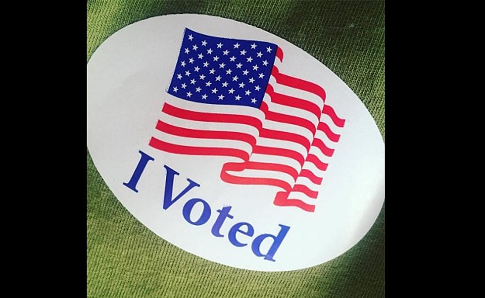 New Jersey Voters Show Their Stickers on Election Day 2016