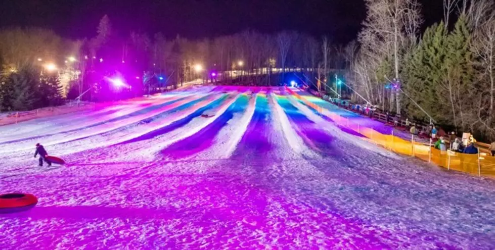 This Night Snow Tubing Spot Rocks With Music And LED Light Show