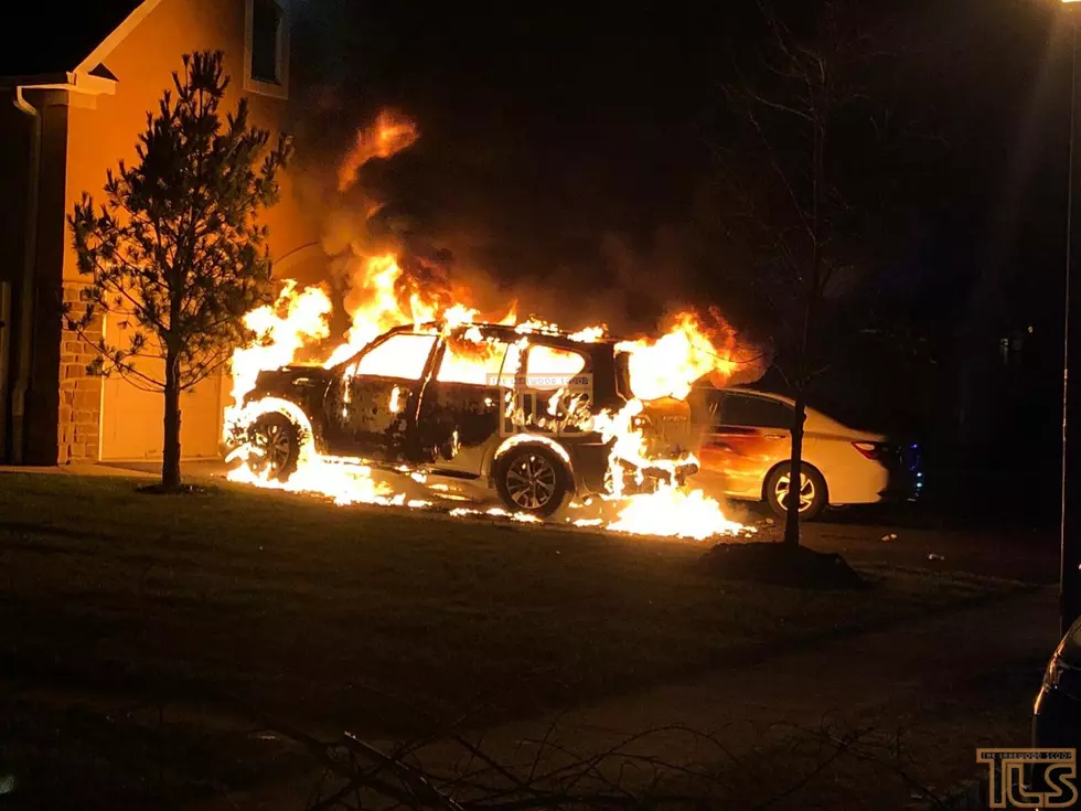 Car completely engulfs in flames outside Lakewood home