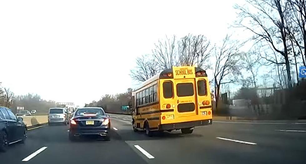 Watch – Car Cuts Off & Brake Checks A School Bus On The Parkway