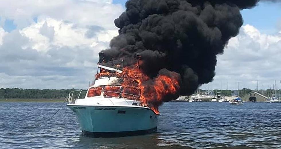 Shocking Images Of A Weekend Boat Fire In Brick’s Waters [Photos]