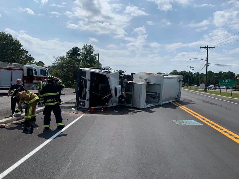 Garbage truck driver partially ejected from vehicle on Route 70 in Lakehurst