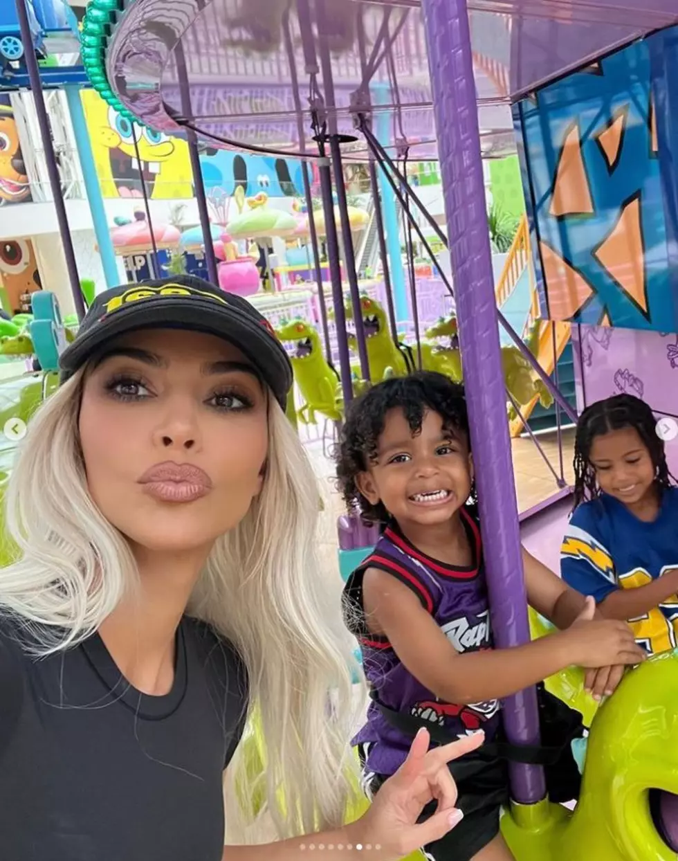 Adorable Pics Show Kim Kardashian and Kids Having a Ball at a New Jersey Mall