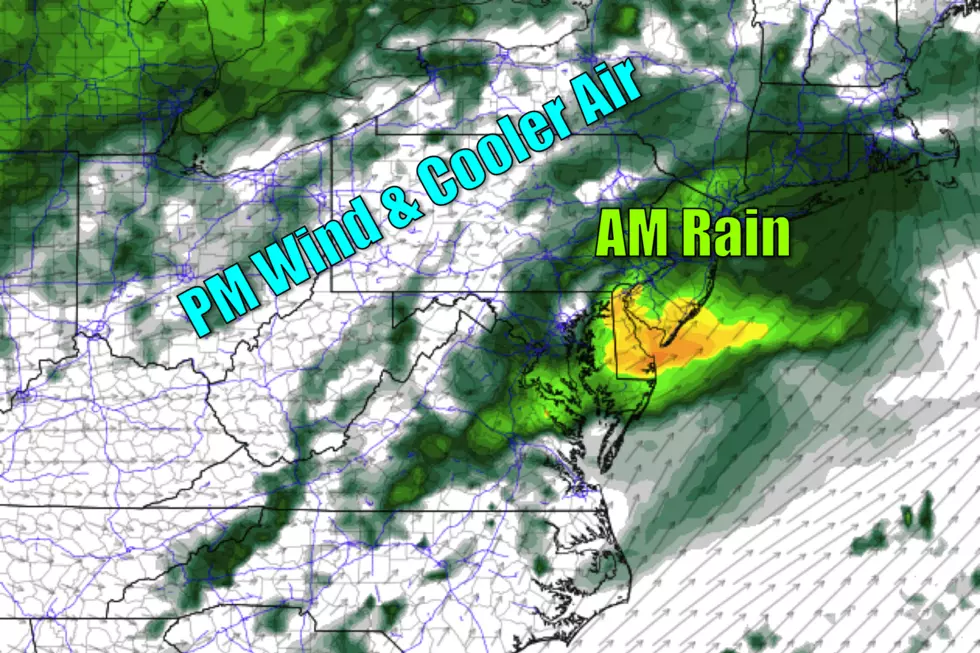 Cold front will return rain, wind, and then cooler air to NJ