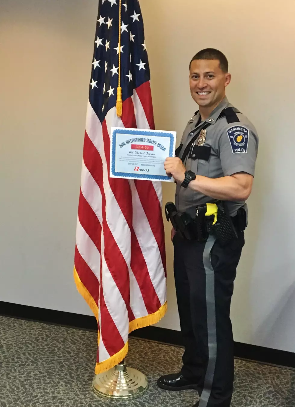 Manchester officer recognized for DWI enforcement