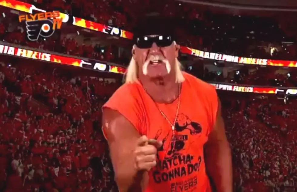 Hulk Hogan Fires-Up Flyers Fans [VIDEO]