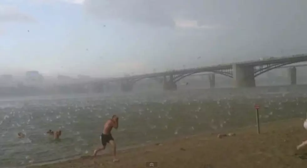 Hail Pounds Beachgoers In Russia [VIDEO]