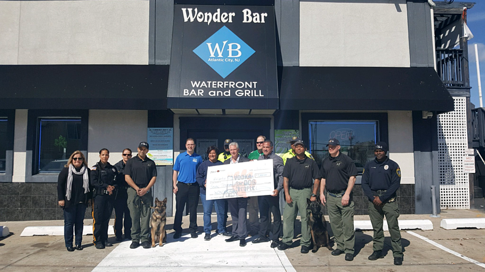 Wonder Bar Presents Check to Atlantic City Police to Help K9 Unit