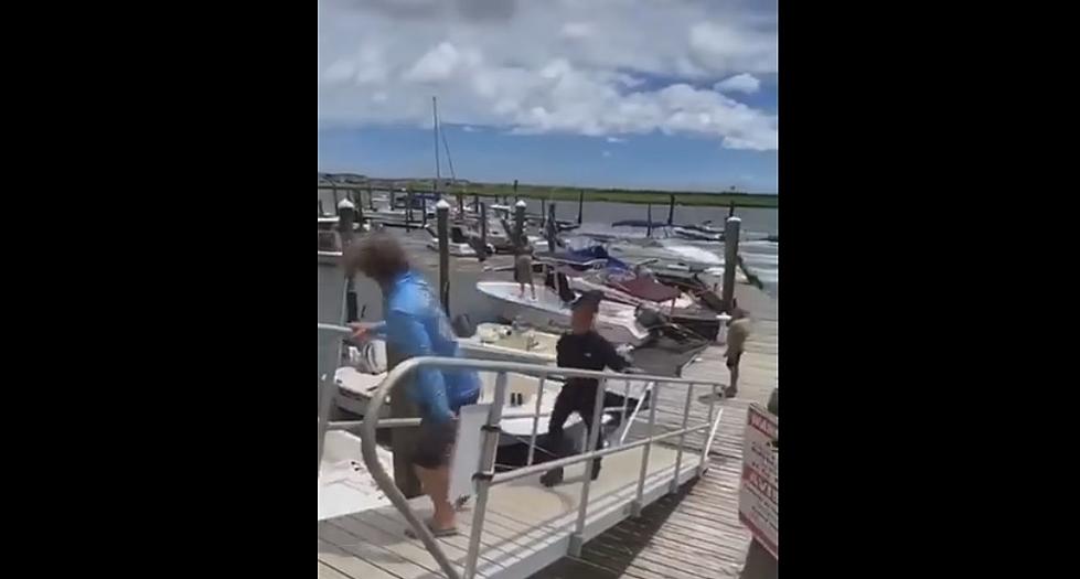 Watch The Dock Break Off From Avalon Marina