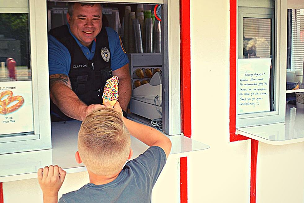 Mays Landing Cops Scoop and Share Some Ice Cream With Residents