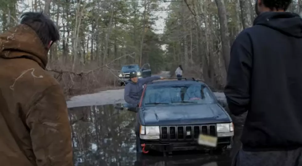 Convertible gets stuck in the Pine Barrens