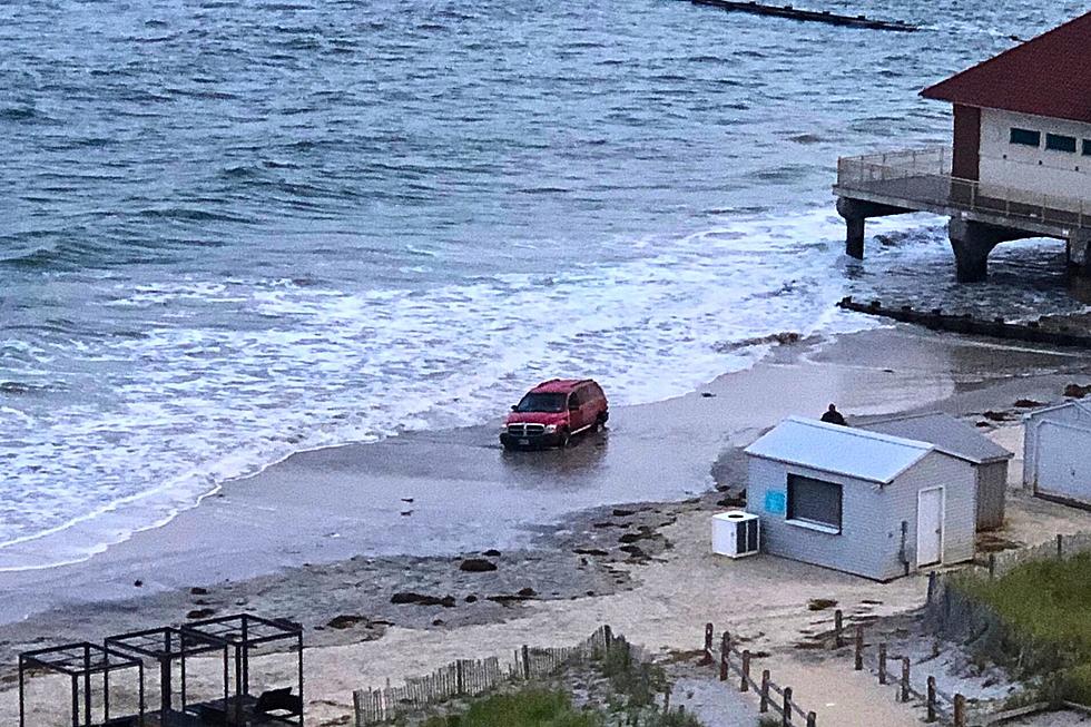 Vehicle Almost Washed Out To Sea Outside Casino In Atlantic City, NJ