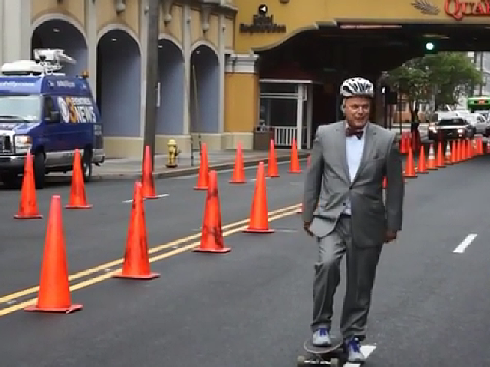 Atlantic City’s Mayor Skateboards to Celebrate Paved Roads [VIDEO]