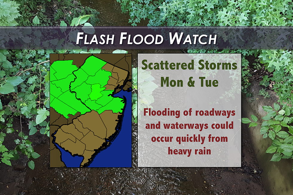 Flash Flood Watch: More scattered thunderstorms for NJ Monday