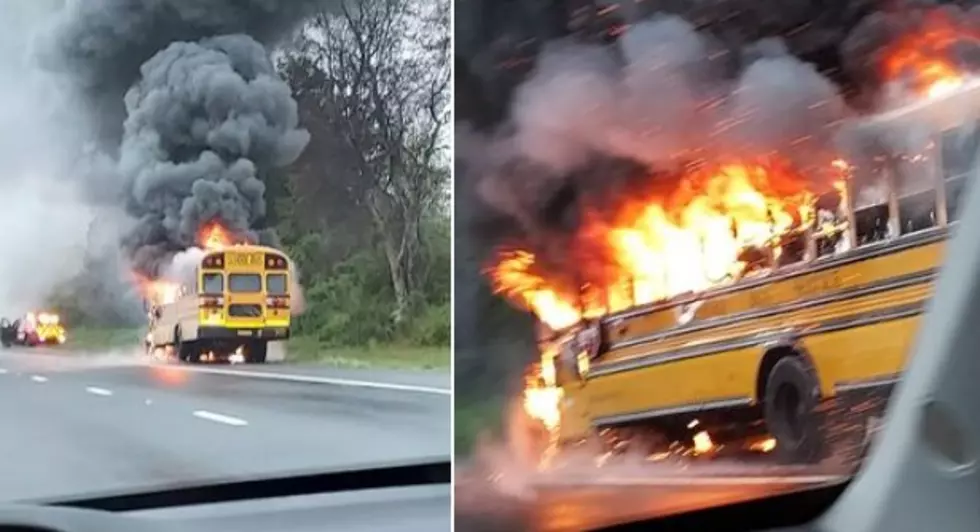 Students, Driver Safely Evacuate Burning School Bus on GSP