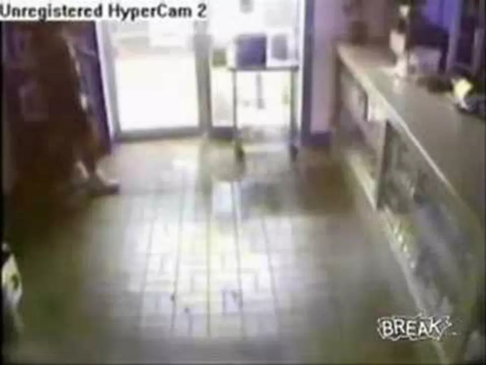 Robber Falls Through Ceiling Multiple Times – LOL! – [VIDEO]