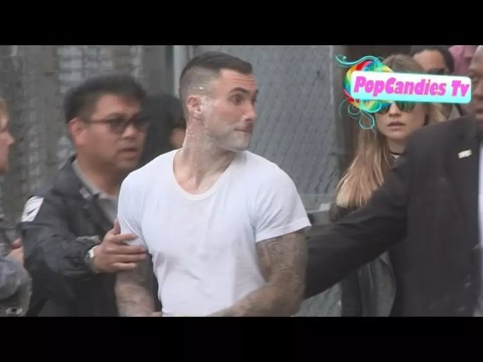 Adam Levine Gets Sugar Bombed Before Performance [VIDEO/NSFW]