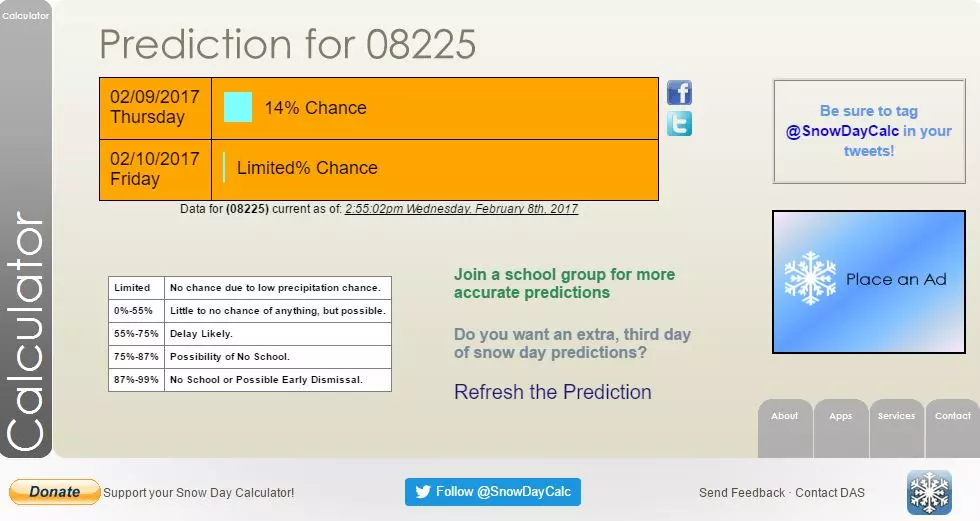 Predict Your Chances of Getting Snowed in With This Snow Day Calculator