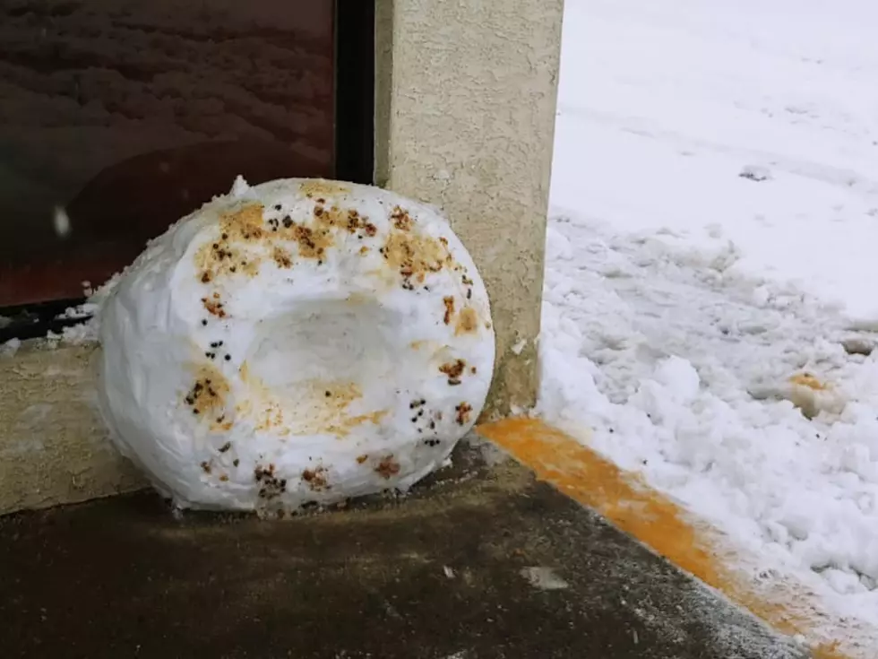 Cafe in Camden County Sculpts Giant Snow Bagel