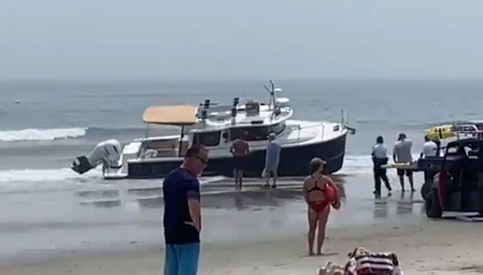 Off Course! Boat Runs Aground on N. Wildwood Beach