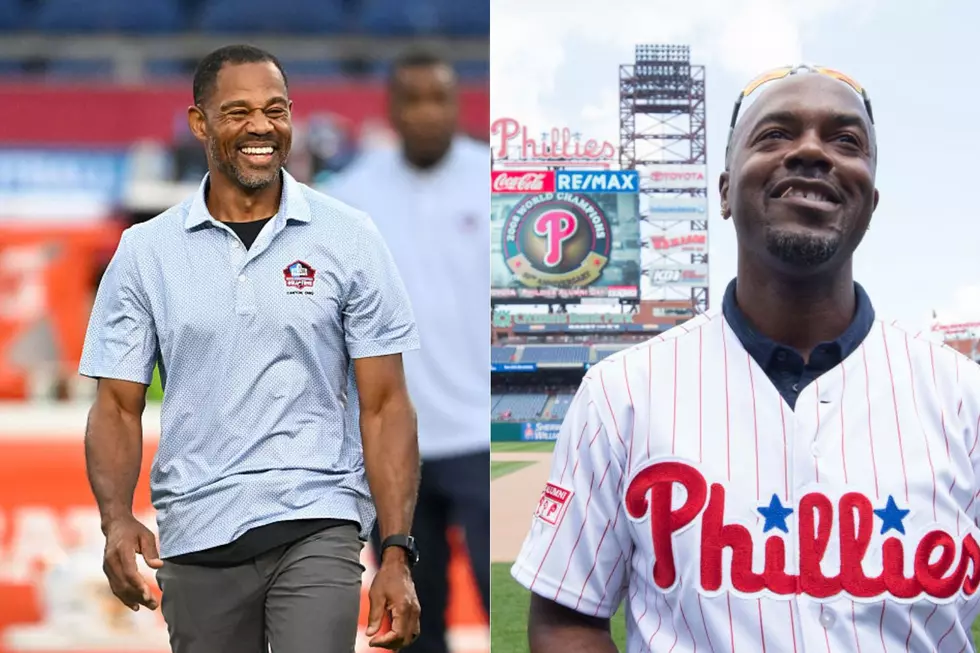 Eagles’ Eric Allen In The Hall and Phillies’ Jimmy Rollins On The Wall
