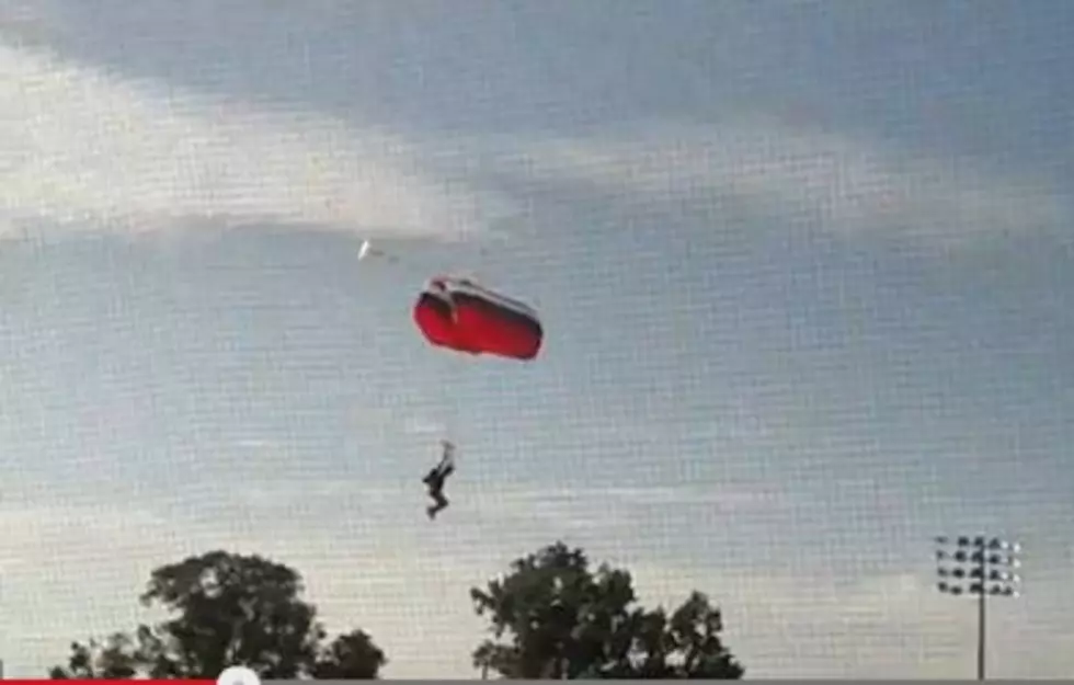 See a Skydiver Land on a Baseball Field and Slam Into the Shortstop [VIDEO]