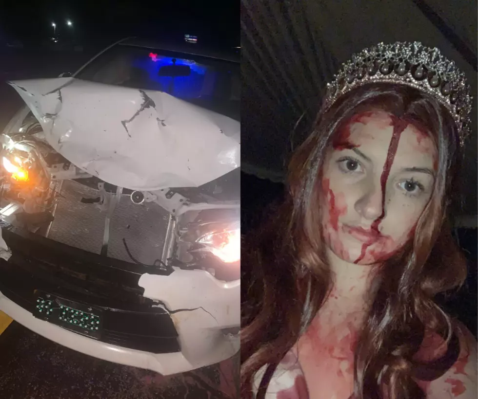 Girl Crashes Car Dressed as 'Carrie', Terrifies First Responders