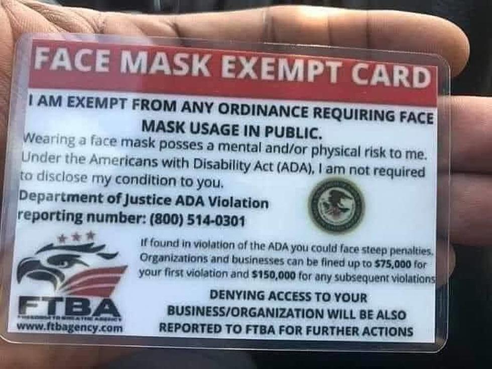 Department of Justice Warning About Fake 'Facemask Exempt' Cards