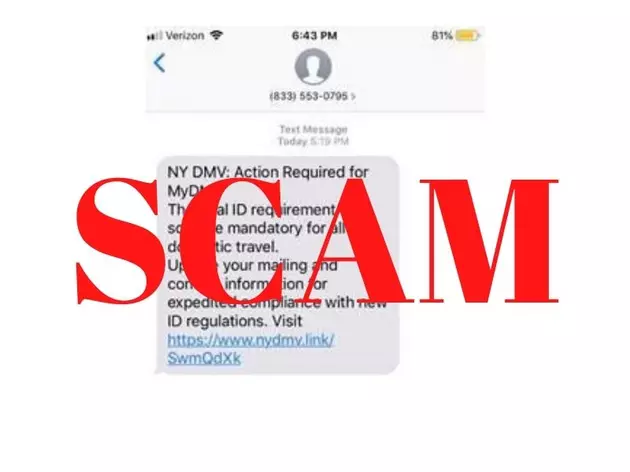 New York State DMV Warning of New Text Scam