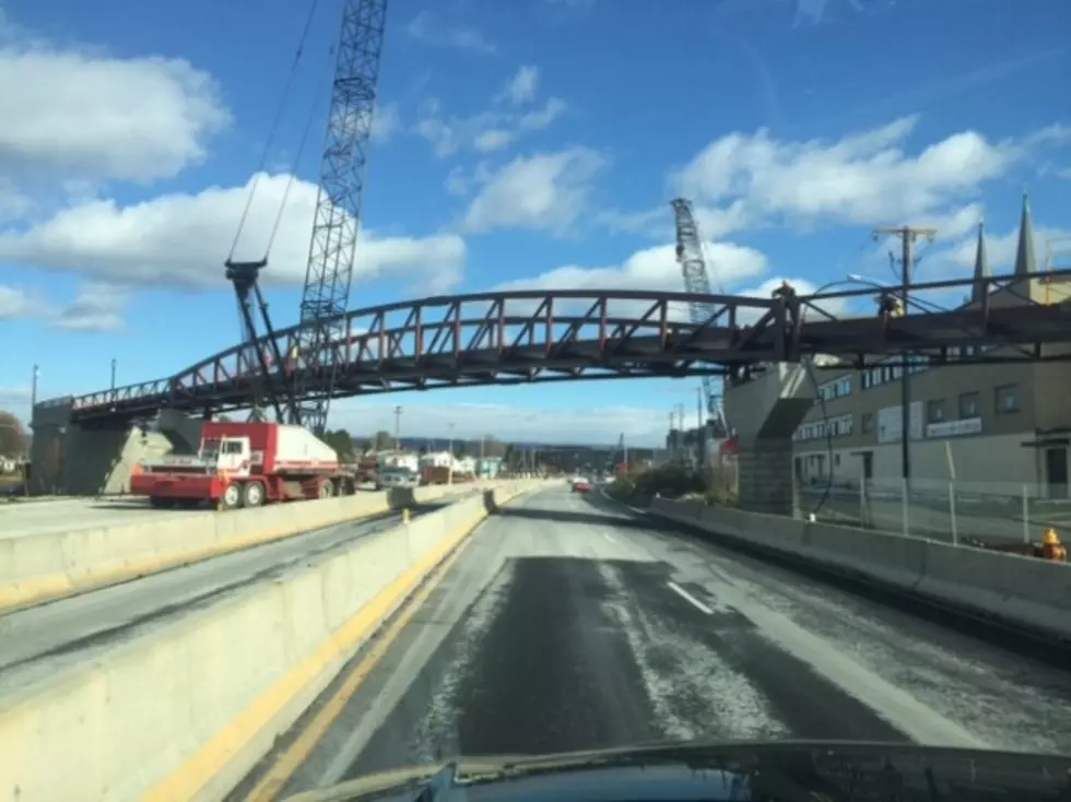 Pedestrian Bridge Goes Up Over The North-South Arterial