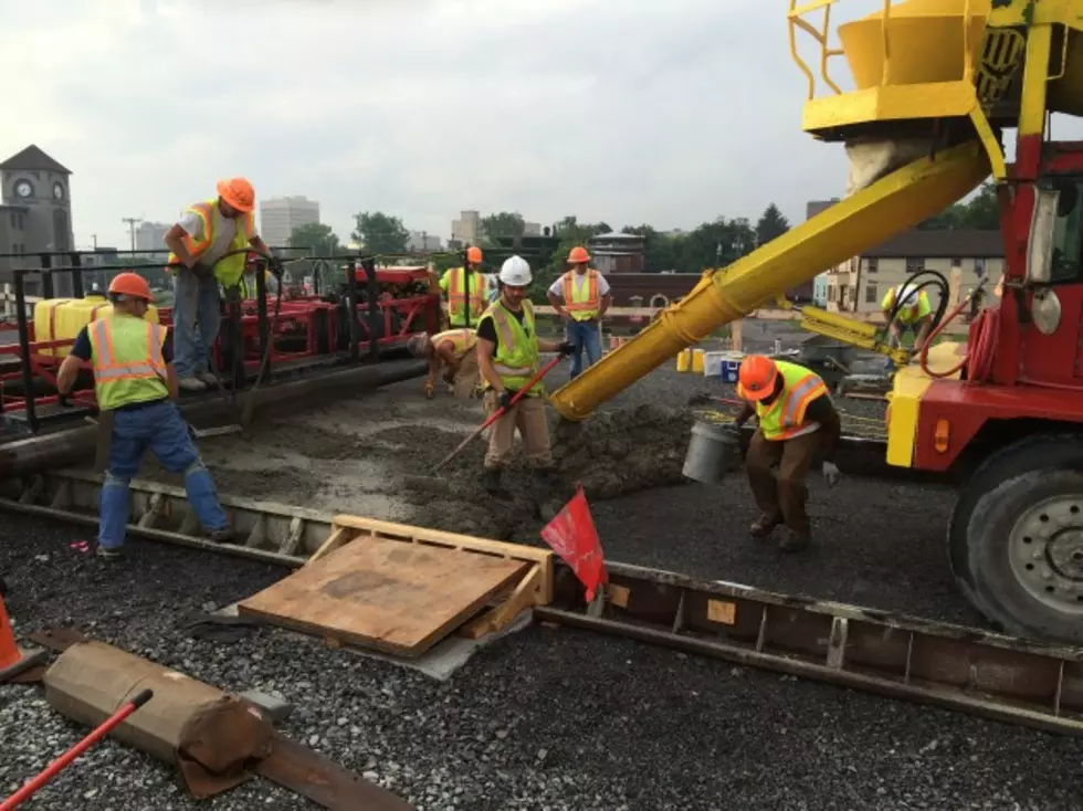 Concrete Pouring Operations on the North South Arterial in Utica