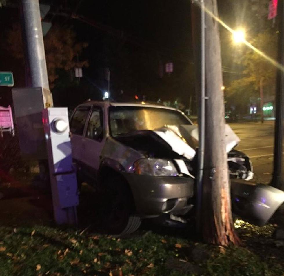 Car Crashes Into Utility Pole In New Hartford
