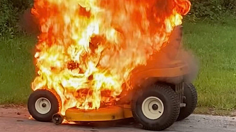 Watch Spectacular Video of Lawn Mower Destroyed By Fire in E. Herkimer, NY