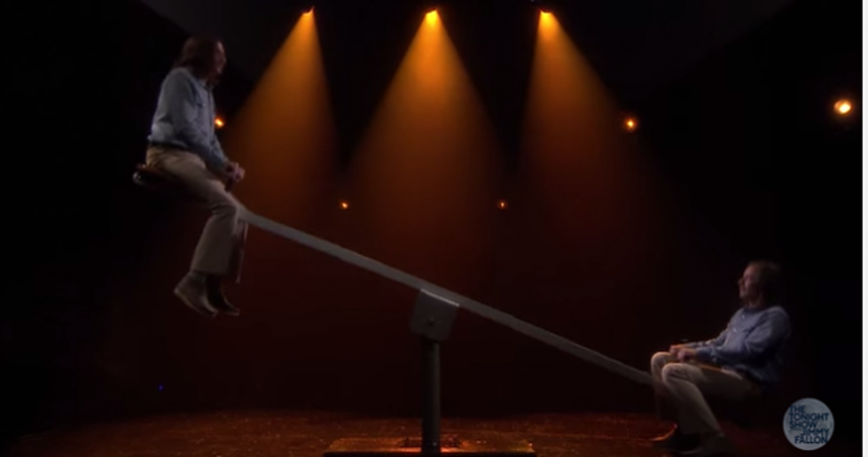 James Taylor And Jimmy Fallon On A Seesaw
