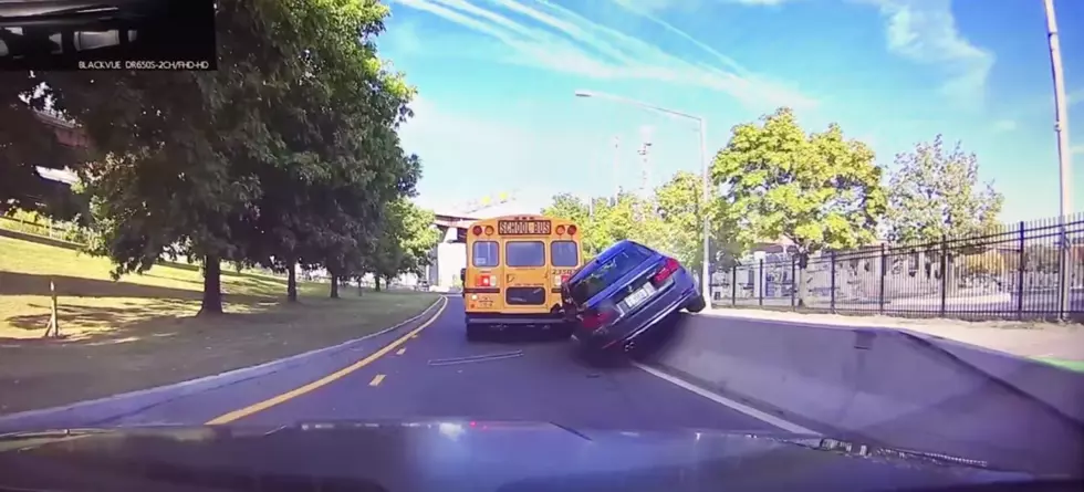 Driver Crashes Trying To Pass School Bus In Albany New York