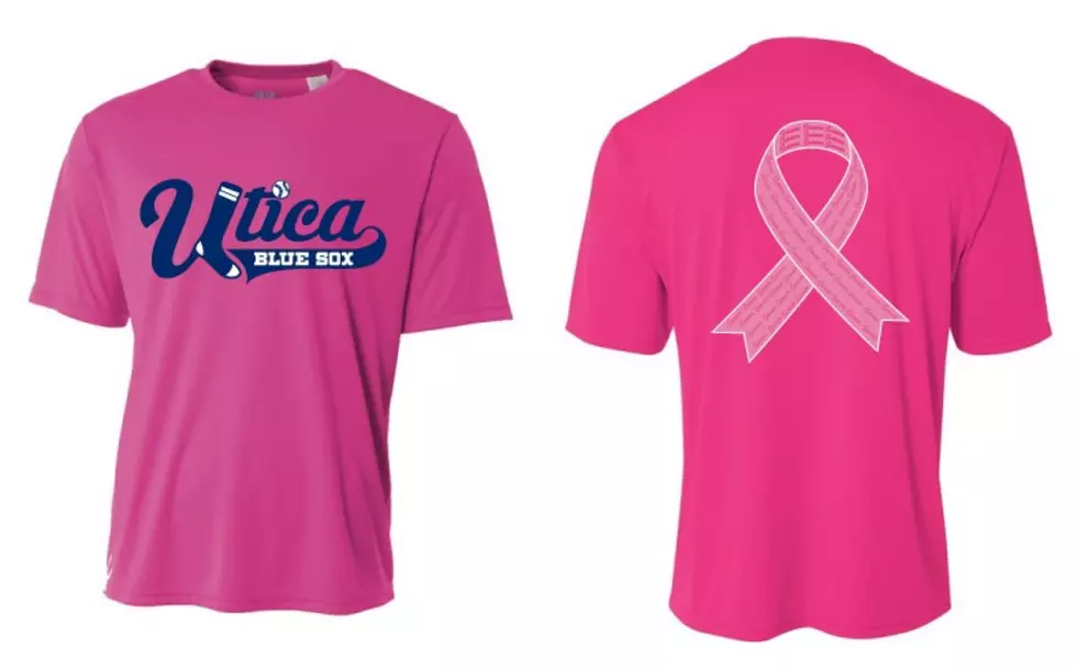 Get Your Utica Blue Sox Pink Ribbon Jersey