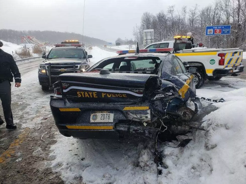 3 Injured As Car Crashes Into Back Of NYS Trooper On I-81 In Tully
