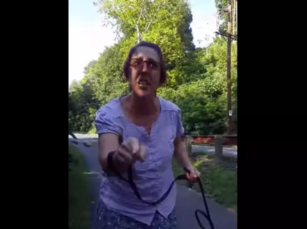 Woman Tries to Block a Man From Riding His Bike on a Path
