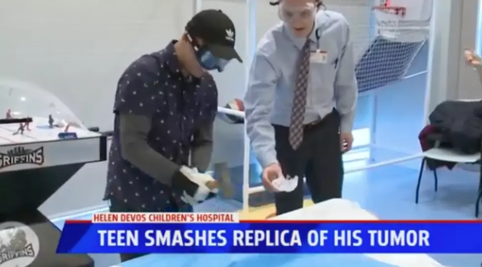 West MI Teen Celebrates Remission by Smashing Replica of Cancer Tumor