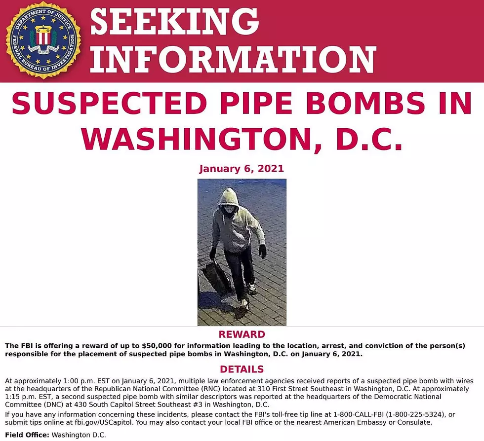 $50K For Info Leading to Suspected D.C. Pipe Bomber